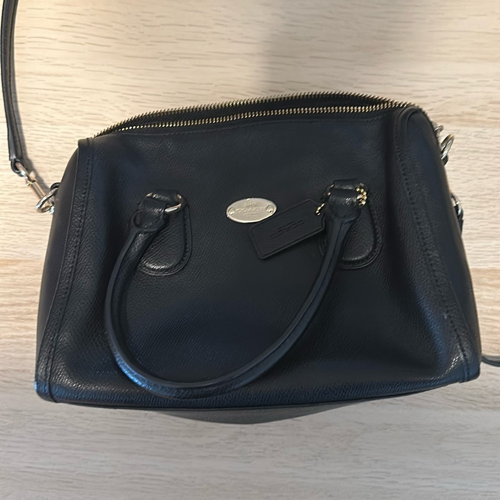 Coach Mini Bennett Black Leather Satchel EUC